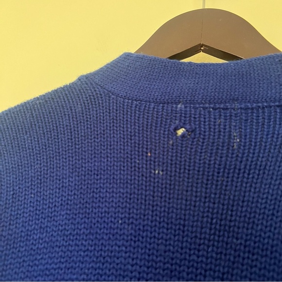 Vintage 60s Honor Made Blue Varsity Letterman Knit Cardigan - Picture 7 of 7